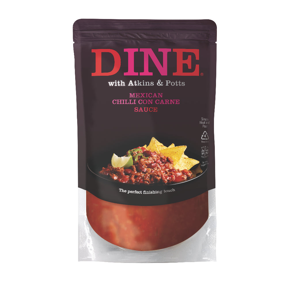 DINE with Atkins & Potts Chilli con Carne Sauce (350g) – Fennel and Ginger