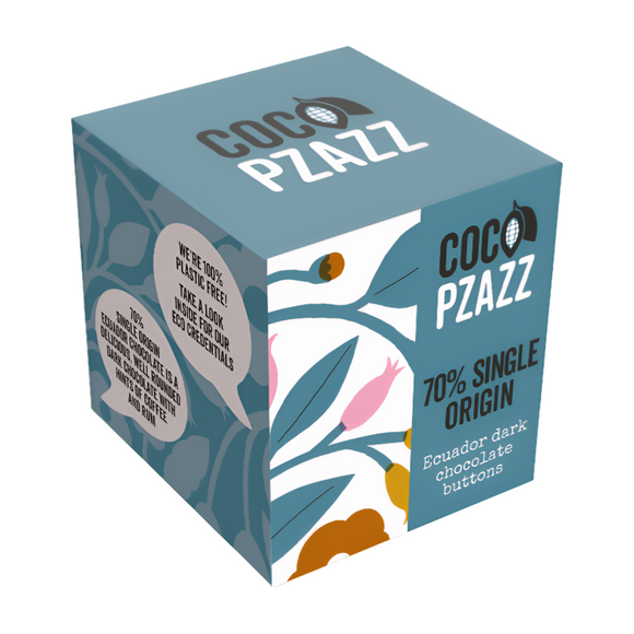 Coco Pzazz 70% Single Origin Chocolate Giant Buttons (80g)