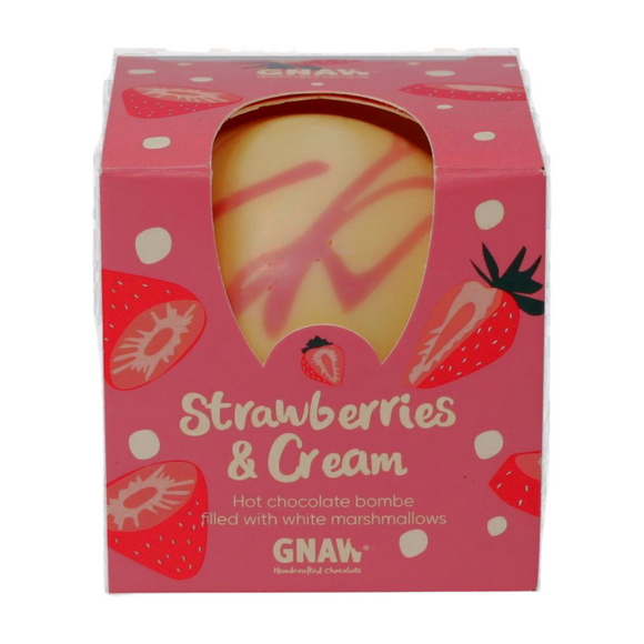 Gnaw Strawberries & Cream Hot Chocolate Bombe (43g)