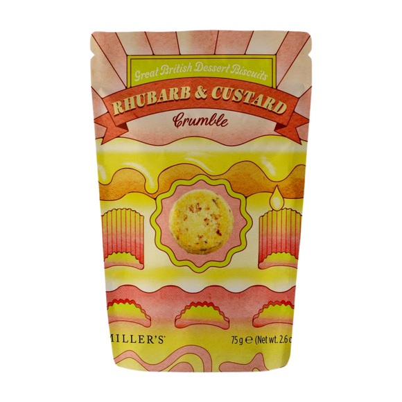 Artisan Biscuits Great British Dessert Biscuits Rhubarb & Custard Crumble Biscuits (75g)