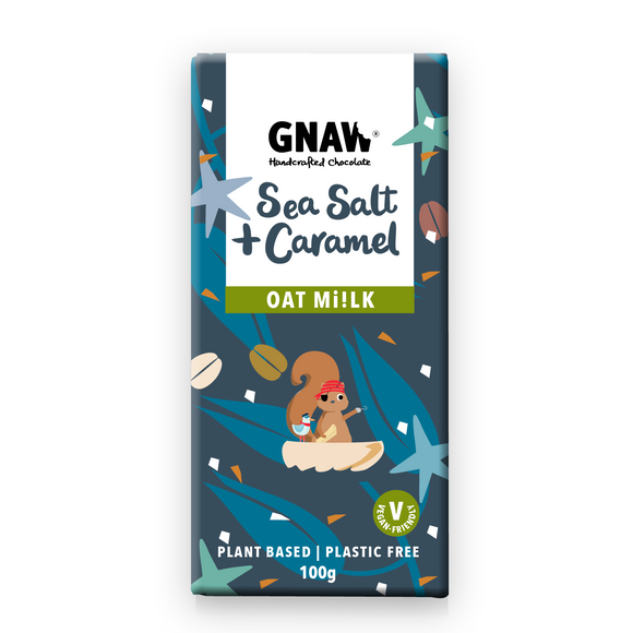 Gnaw Sea Salt & Caramel Oat M!lk  Chocolate Bar (100g)