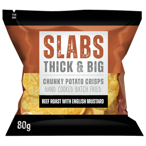 Slabs Beef Roast & English Mustard Chunky Potato Crisps (80g)