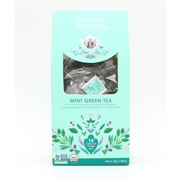 English Tea Shop Organic Mint Green Tea (15 Pyramids)